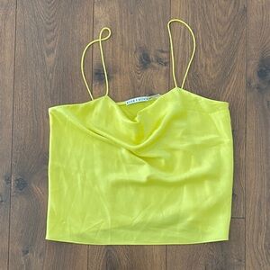 Alice + Olivia Neon Yellow Cowl Neck Camisole